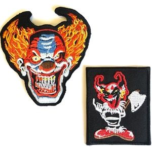 Scary patch iron on clown horror psycho  DIY punk Halloween